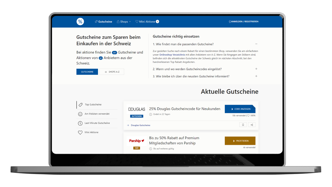 aktione, the best voucher website in Switzerland